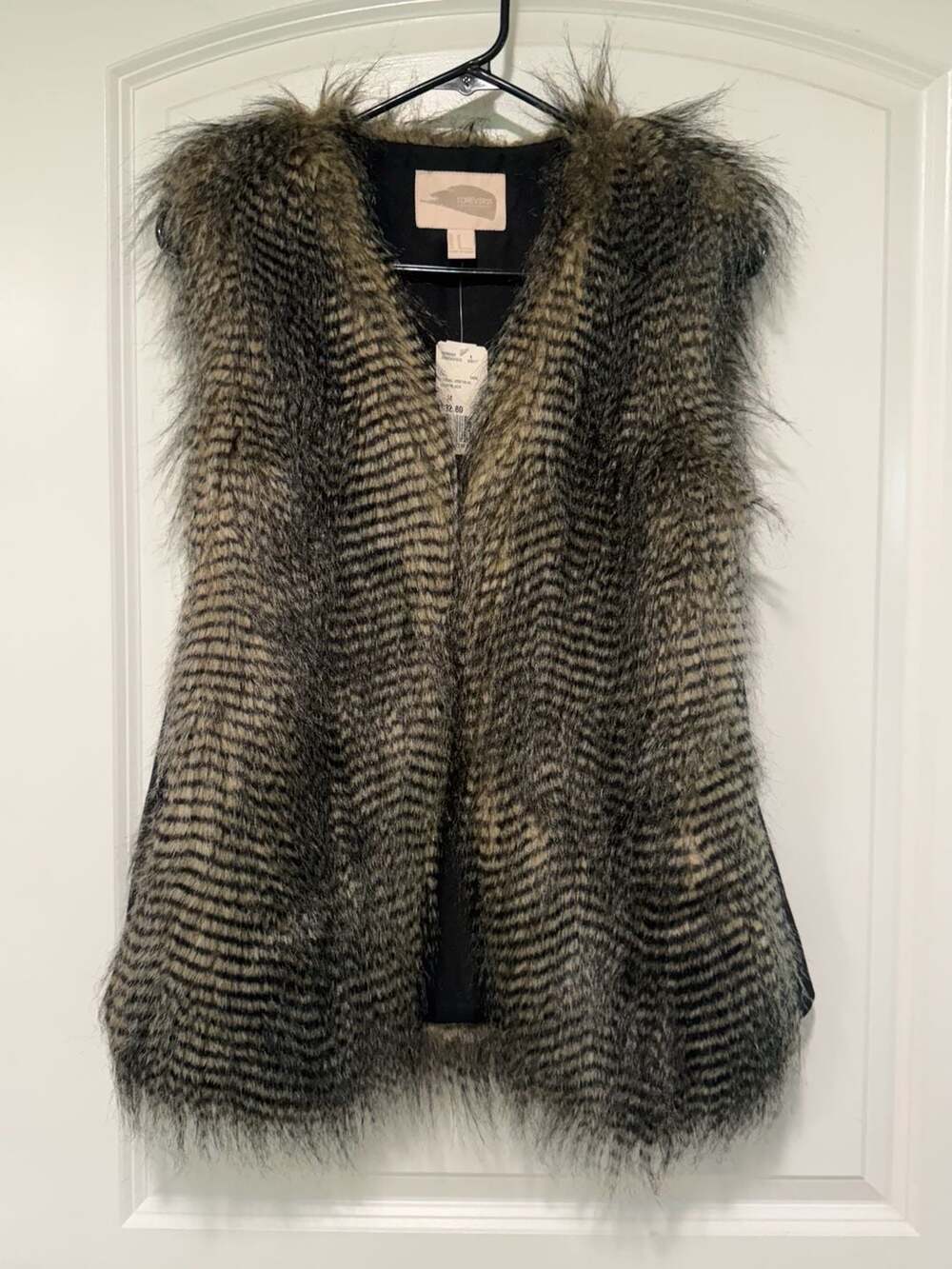 Mob Wife Faux Fur Vest Shaggy Gilet Y2K Après Ski Boho Luxe Women’s M